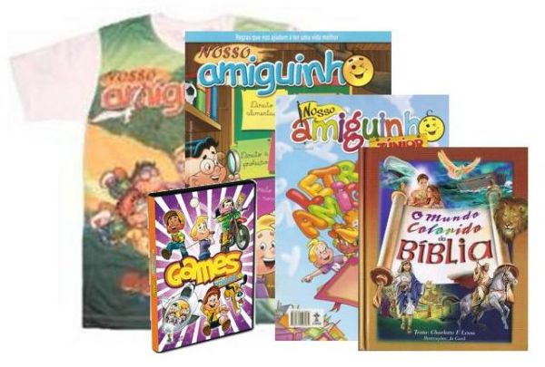 Assinatura Júnior+ N Amiguinho + Bíblia + Camiseta+ CD-Rom