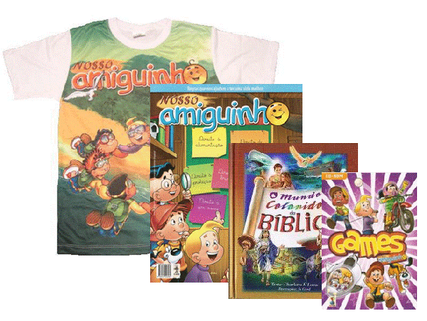 Assinatura Nosso Amiguinho (60 meses) + Bíblia+ Camiseta +Cd